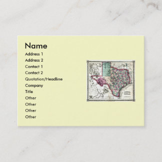 Texas Map and State Flag Business Card