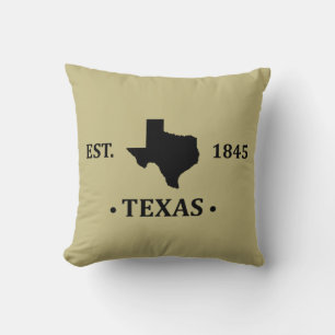 Texas map black the lone star state throw pillow