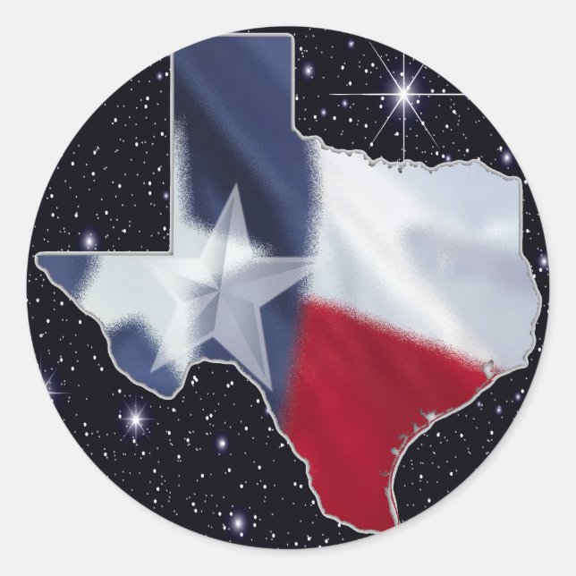 Texas Map Classic Round Sticker (Front)