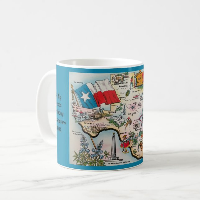 Texas Map Custom Mug (Front Left)
