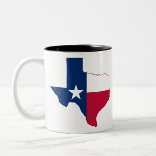 Texas map flag Two-Tone coffee mug
