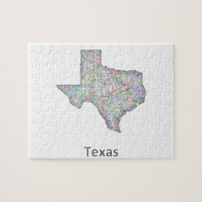 Texas map jigsaw puzzle (Horizontal)