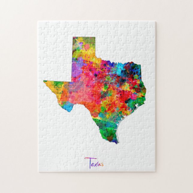 Texas Map Jigsaw Puzzle (Vertical)