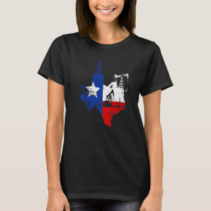Texas Map Oildfield Worker Gasoline Petroleum USA  T-Shirt