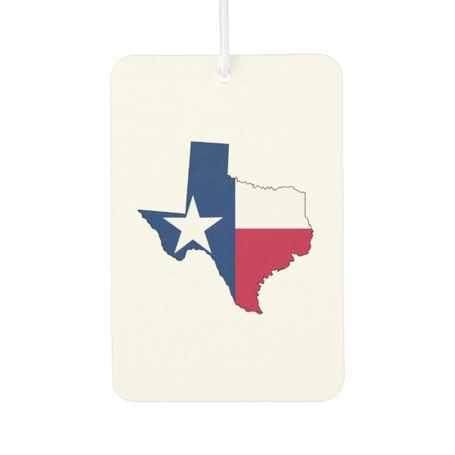 Texas Map Outline and Flag Air Freshener (Front)