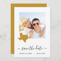 Texas Map Photo Wedding Save the Date Card