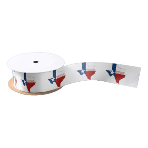 Texas Map Shaped State Flag Texan Lone Star Texian Satin Ribbon