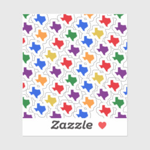 Texas Map Silhouette Rainbow Pattern
