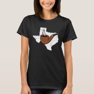 Texas Map Tobacco Pipe Smoking Hobby Briar Pipe Sm T-Shirt