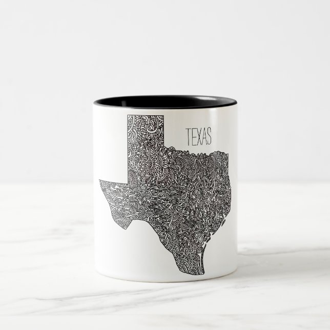 Texas Map Two-Tone Coffee Mug (Center)