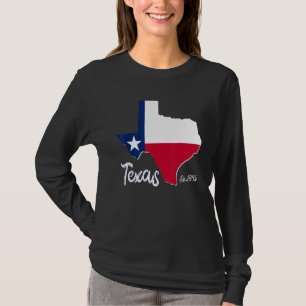 Texas Map Usa State Texas Flag Mens Womens Kids T-Shirt