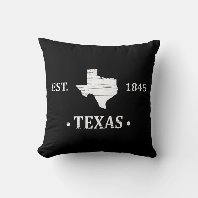 Texas map white the lone star state throw pillow (Front)