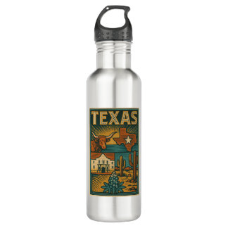 Texas Metal Water Bottle – Stainless Steel