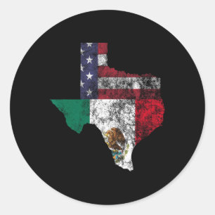 Texas Mexico American Flag Cinco De Mayo Mexican T Classic Round Sticker