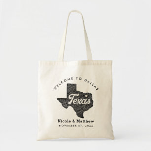 Texas Minimalist Wedding Welcome Tote Bag
