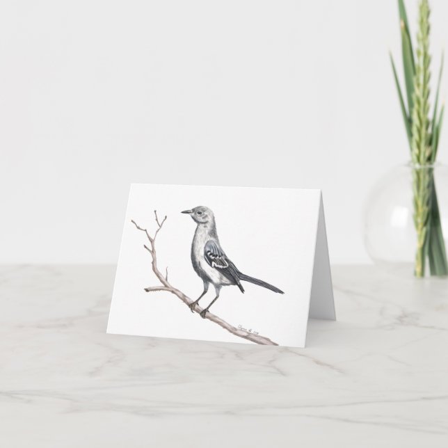 Texas Mockingbird Inspirational Note Card (Front)