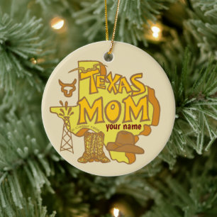 Texas Mom Ceramic Ornament