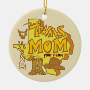 Texas Mom  Ceramic Ornament