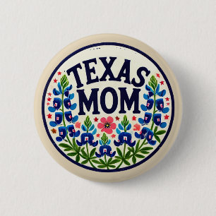 Texas Mom Mother's Day texas Bluebonnets           2 Inch Round Button