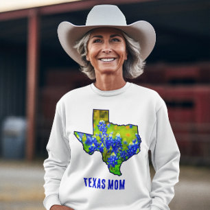 Texas Mom Texas Bluebonnets Floral Sweatshirt