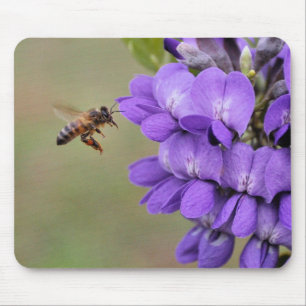 Texas Mountain Laurel Bee in Flight Mouse Pad