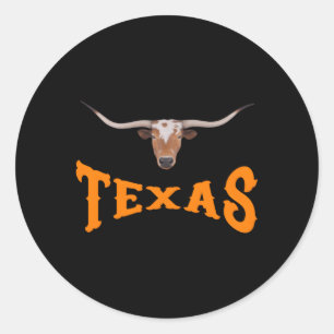 Texas Name With Longhorn Sr'S Head Classic Round Sticker