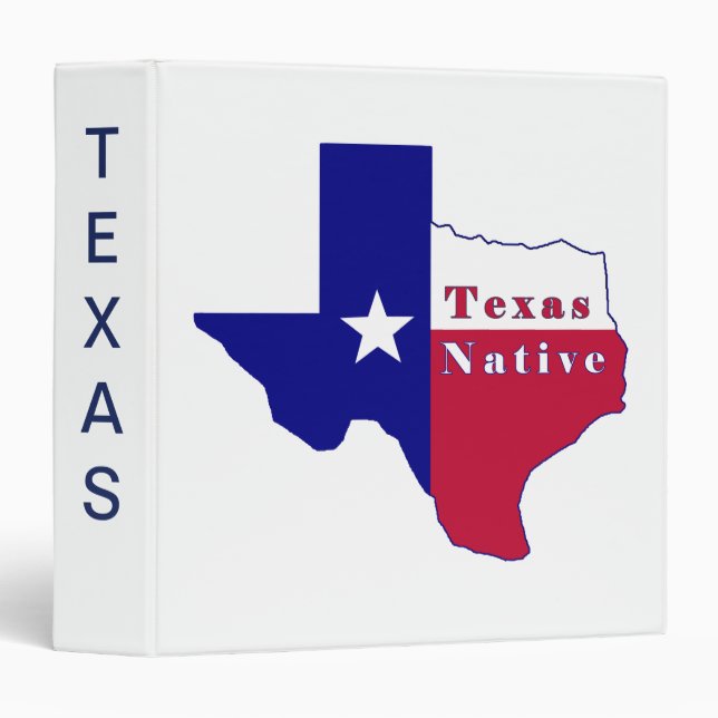 Texas Native Flag Map Binder (Front/Spine)