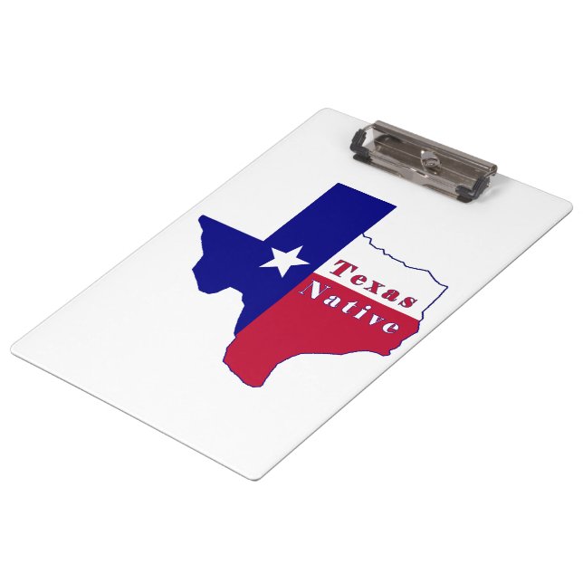 Texas Native Flag Map Clipboard (Angled)