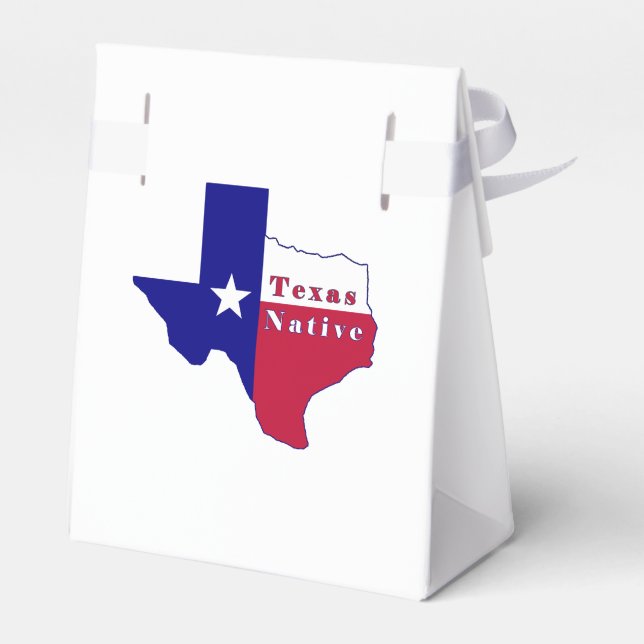 Texas Native Flag Map Favor Box (Back Side)