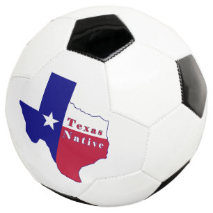 Texas Native Flag Map Soccer Ball