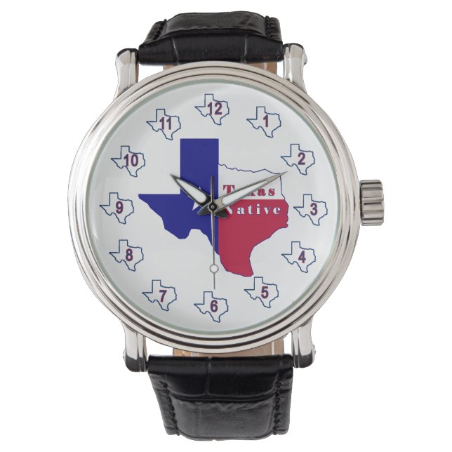 Texas Native Flag Map Watch (Front)