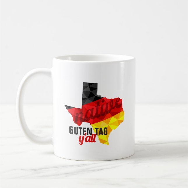 Texas Native Polygon German Flag Coffee Mug (Left)