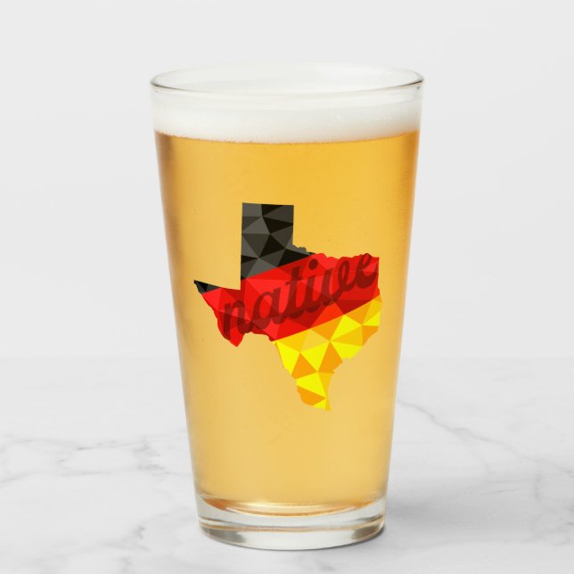 Texas Native Polygon German Flag Glass (Front Filled)