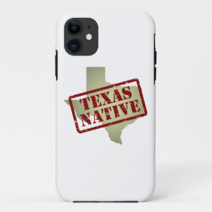 Texas Native Stamped on Map iPhone 11 Case
