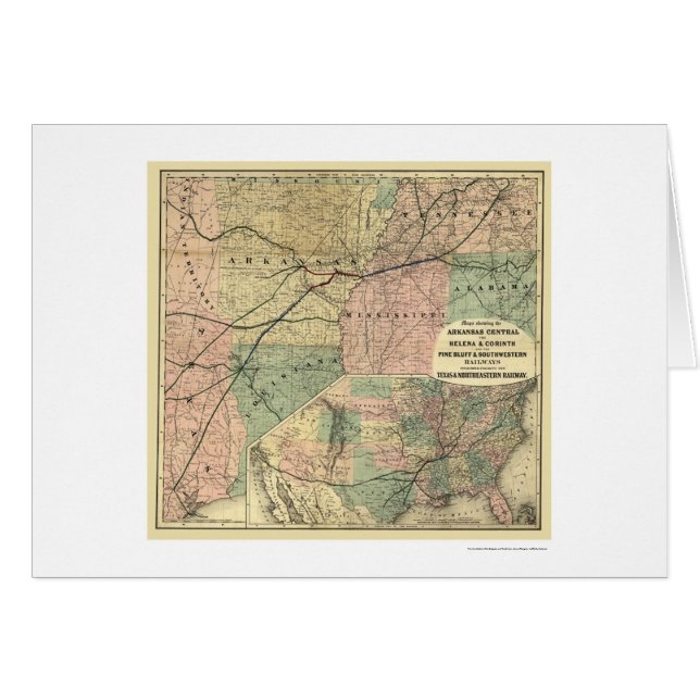 Texas & Northeastern Railroad Map 1872 (Front Horizontal)