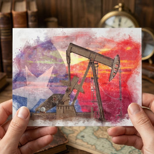 Texas Oil Pumpjack: Lone Star State Heritage Art Postcard