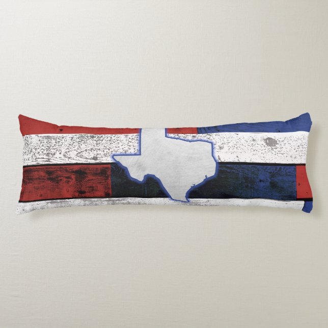 Texas on Wooden Boards Body Pillow (Front)