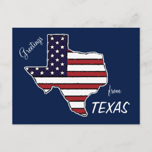 Texas outline American flag customizable postcard