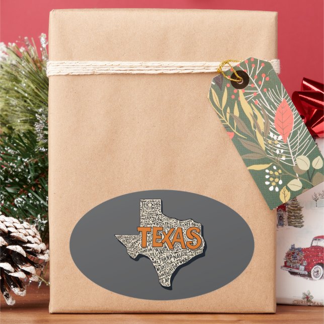 Texas Oval Sticker (Holiday)