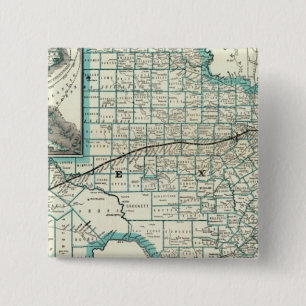 Texas Pacific Railway 2 Inch Square Button