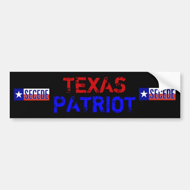 Texas Patriot Bumper Sticker (Front)