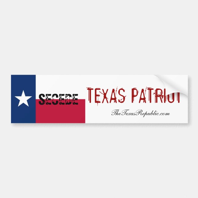 TEXAS PATRIOT!! BUMPER STICKER (Front)