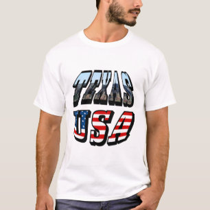 Texas Picture and Flag Text T-Shirt