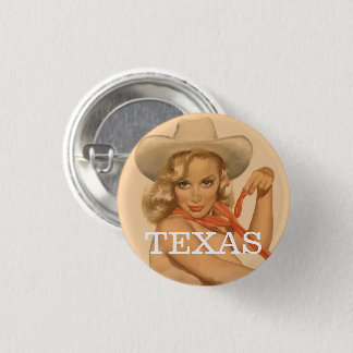 TEXAS PIN UP GIRL PINBACK BUTTON 