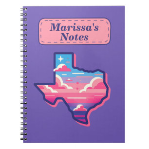 Texas Pink and Blue Cotton Candy Skies Notebook