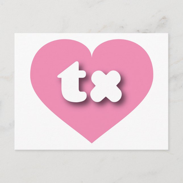 Texas pink heart - I love tx Postcard (Front)
