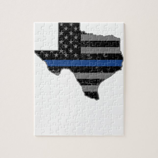 Texas Police Officer Thin Blue Line Jigsaw Puzzle (Vertical)
