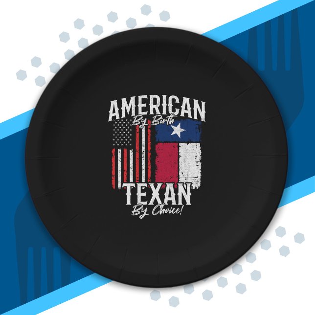 Texas Pride - Texas State Flag - American Flag Paper Plate (Creator Uploaded)