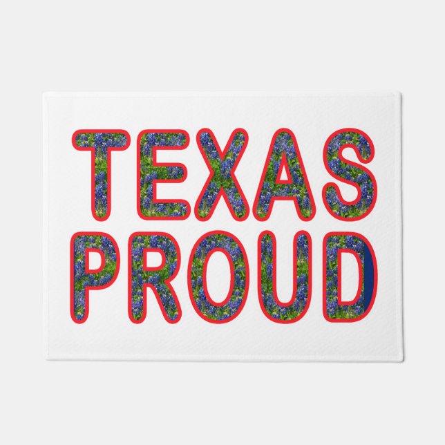 Texas Proud Bluebonnet Doormat (Front)