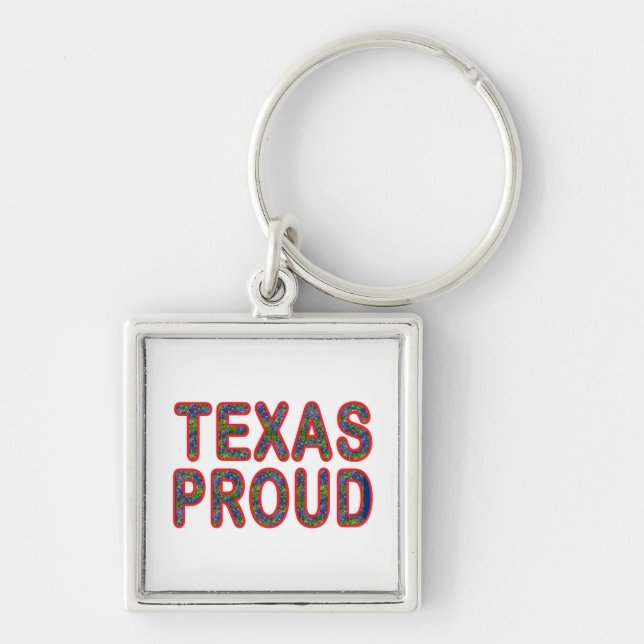 Texas Proud Bluebonnet Keychain (Front)